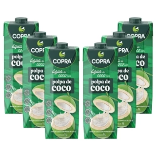 Kit 6 Copra Água de Coco com Polpa 1 litro