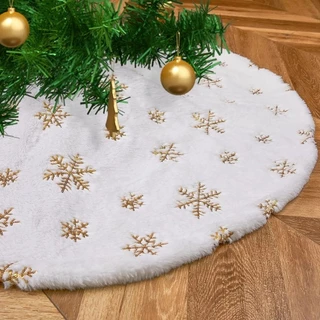 15 Polegada 38cm Saia De Árvore De Natal De Pelúcia Branco Pele Do Falso Árvores Lantejoulas Tapete Pequenas Saias Decor