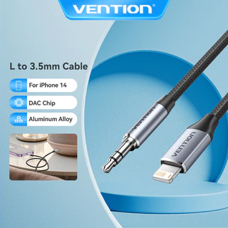 Vention Lightning Macho Para Fone De Ouvido De 3.5 Mm Cabo AUX Compatível Com iPhone7-14 Series