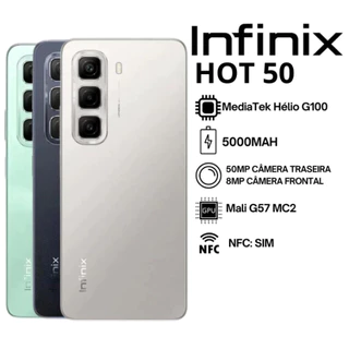 Celular Smartphone Infinix HOT 50 256GB E 8GB RAM Versão Global (COM CAPINHA E PELÍCULA DE CORTESIA)