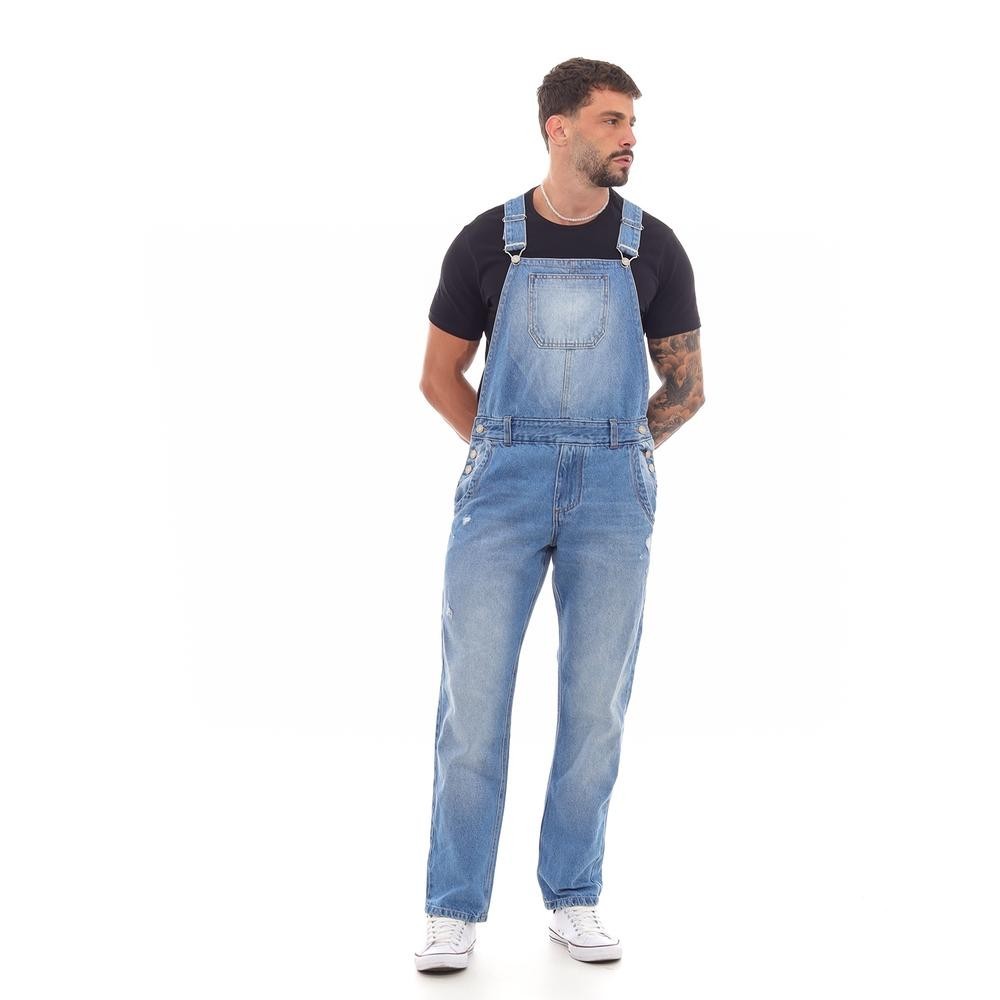 JARDINEIRA JEANS MASCULINA BÁSICA 23378