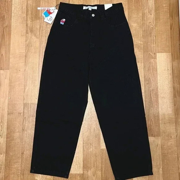 2025JNCO-Y2K Jeans Baggy Mulheres Carta Vintage Preto Gótico Hip