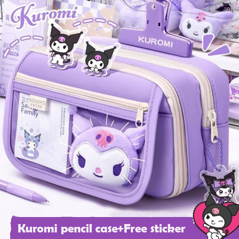 Caixa De Lápis Transparente Kuromi My melody Capybara Big Capacity