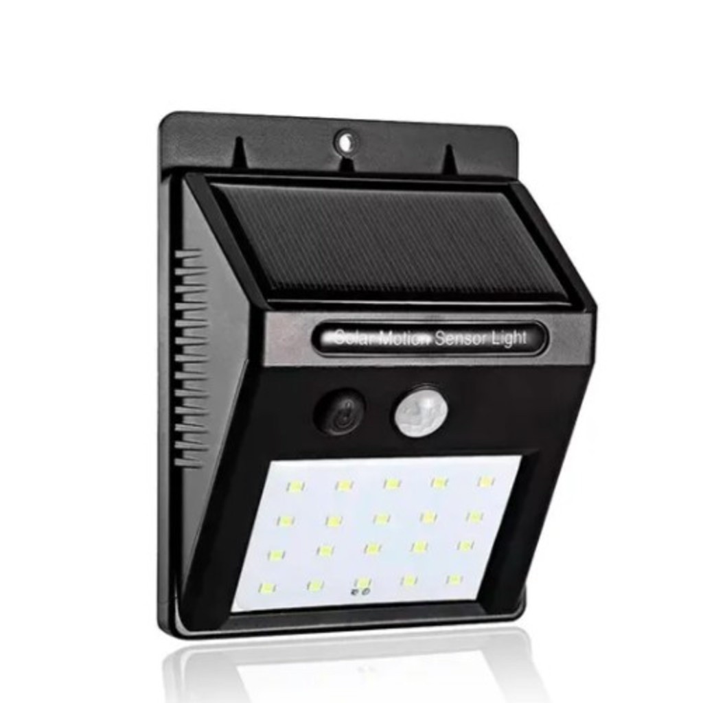 Luminária De Parede Energia Solar Com Sensor De Movimento Presença 20 Leds Luz À Prova D' Água