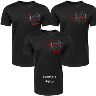 Kit 3 Camiseta Personalizada Com Sua Logo Estampa Preferida Camisa 100% Algodão
