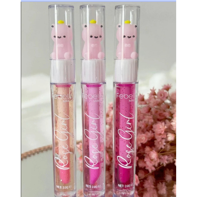 Lip Gloss Mágico Brilho Labial Maquiagem Rose Girls Lábios Volumosos Cosméticos Febella LG 40513