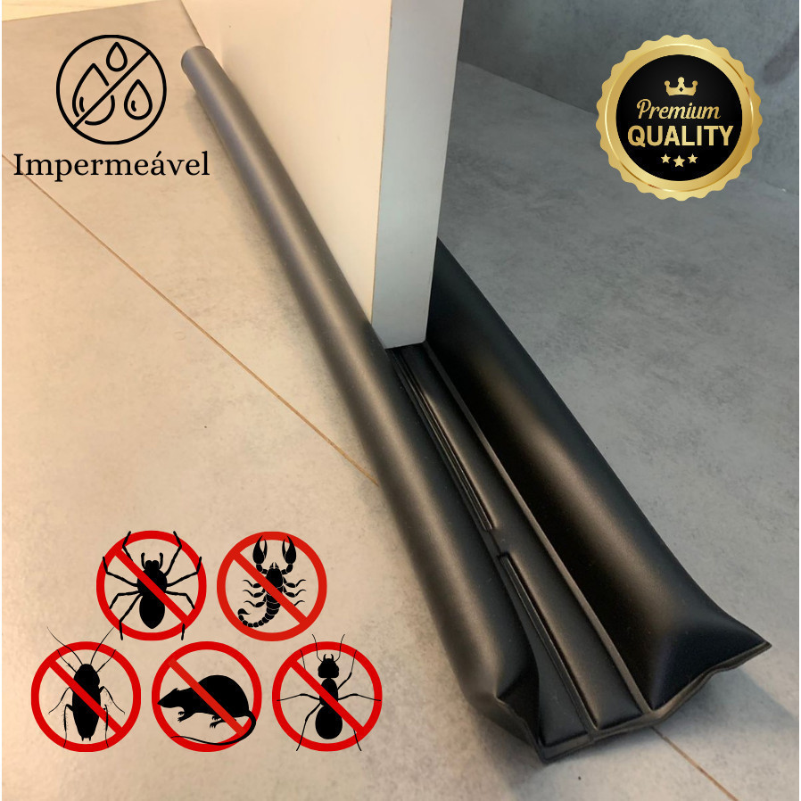 Veda Porta Rolinho Protetor 80cm / 90cm Preto