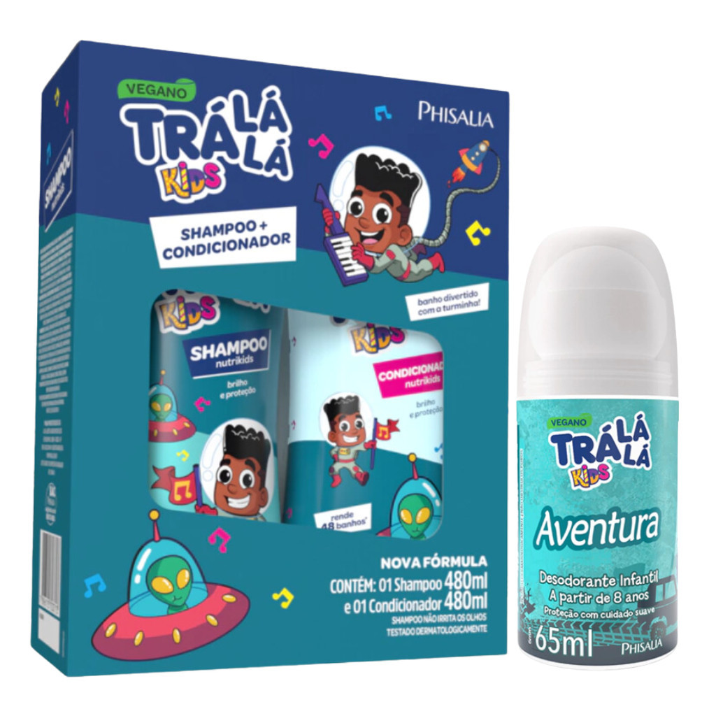 Kit Tra La La MENINO (shampoo + Condicionador + Desodorante) | Shopee ...
