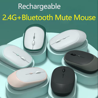 (Recarregável) Dual Modo Bluetooth 2.4G Mouse Sem Fio Slim Silencioso Para Telefone Celular ipad Tablet Computer PC