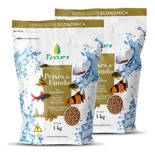 KIT Ração Peixe De Fundo Poytara Premium 1kg - 2 Unid .