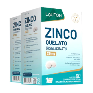 Kit 2x Zinco Quelato Bisglicinato Lauton 60 Comp