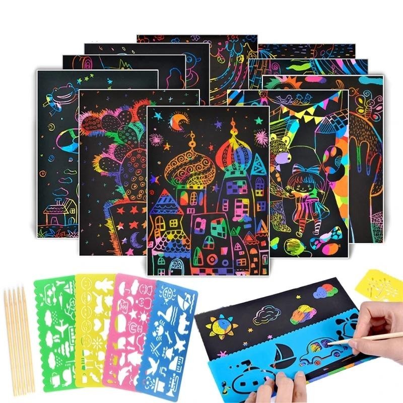 Rainbow Magic Scratch Off Paper Set for Kids Arts Raspando Pintura ...