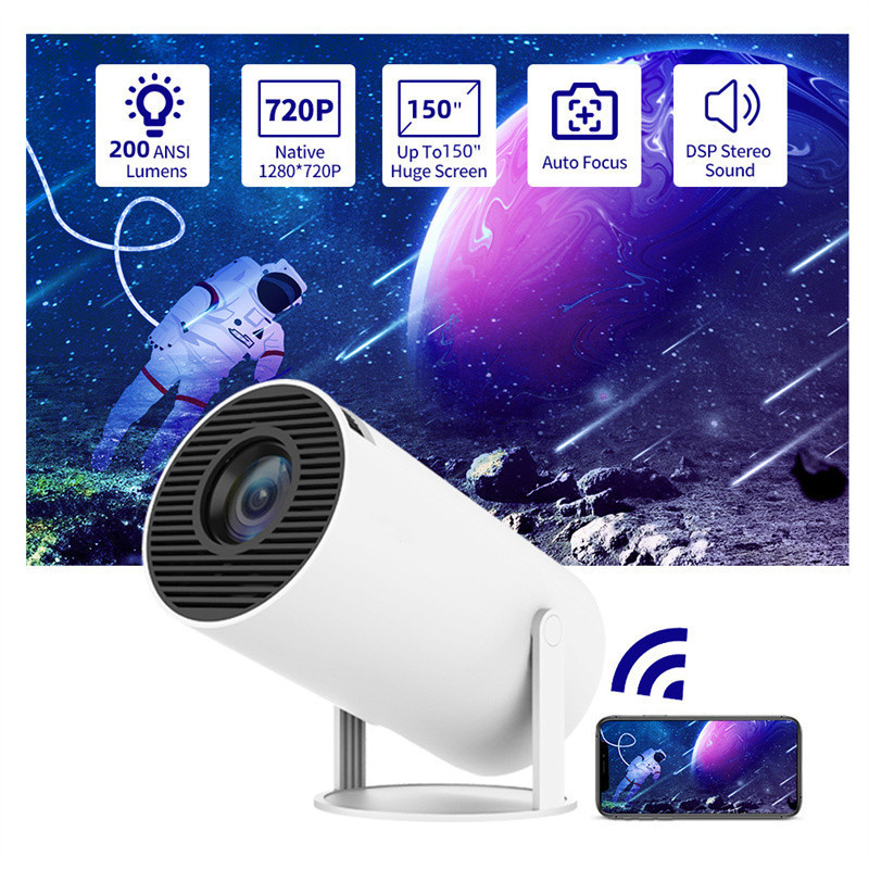 Projetor Portátil Pequeno Reto Para Uso Doméstico Ângulo De Projeção De 180 Graus De Vídeo Com Foco Automático