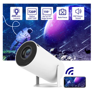 Projetor Portátil Pequeno Reto Para Uso Doméstico Ângulo De Projeção De 180 Graus De Vídeo Com Foco Automático