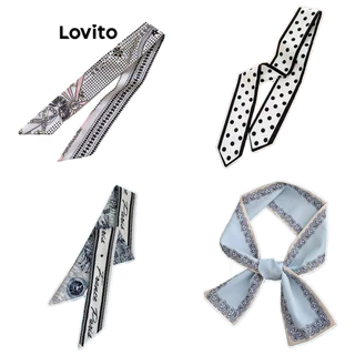 Lovito Laços de cabelo casuais lisos e confortáveis de boa textura para mulheres LFA44648