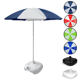Guarda-Sol de Praia Grande Sombreiro Piscina Camping Pesca Aluminio 2M Gigante Acompanha Base MOR