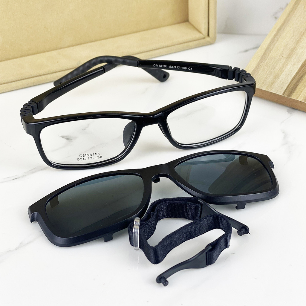 Armação De Óculos Infantil Teen Flexivel Para Grau Com Cordão + Clipon Polarizado ENVIO RAPIDO OIA154