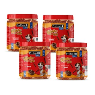 Bifinho Petisco para Cães Super Premium Carne Pote 1kg Kit com 4 unidades PetHand Original em Oferta na Shopee