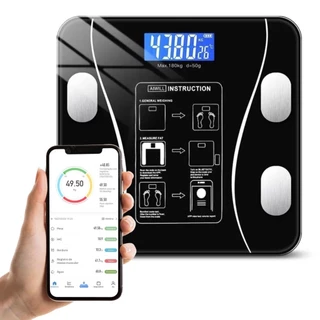 Balança Bioimpedancia Digital Bluetooth Corporal até 180kg Resultado Pelo Celular em Oferta na Shopee