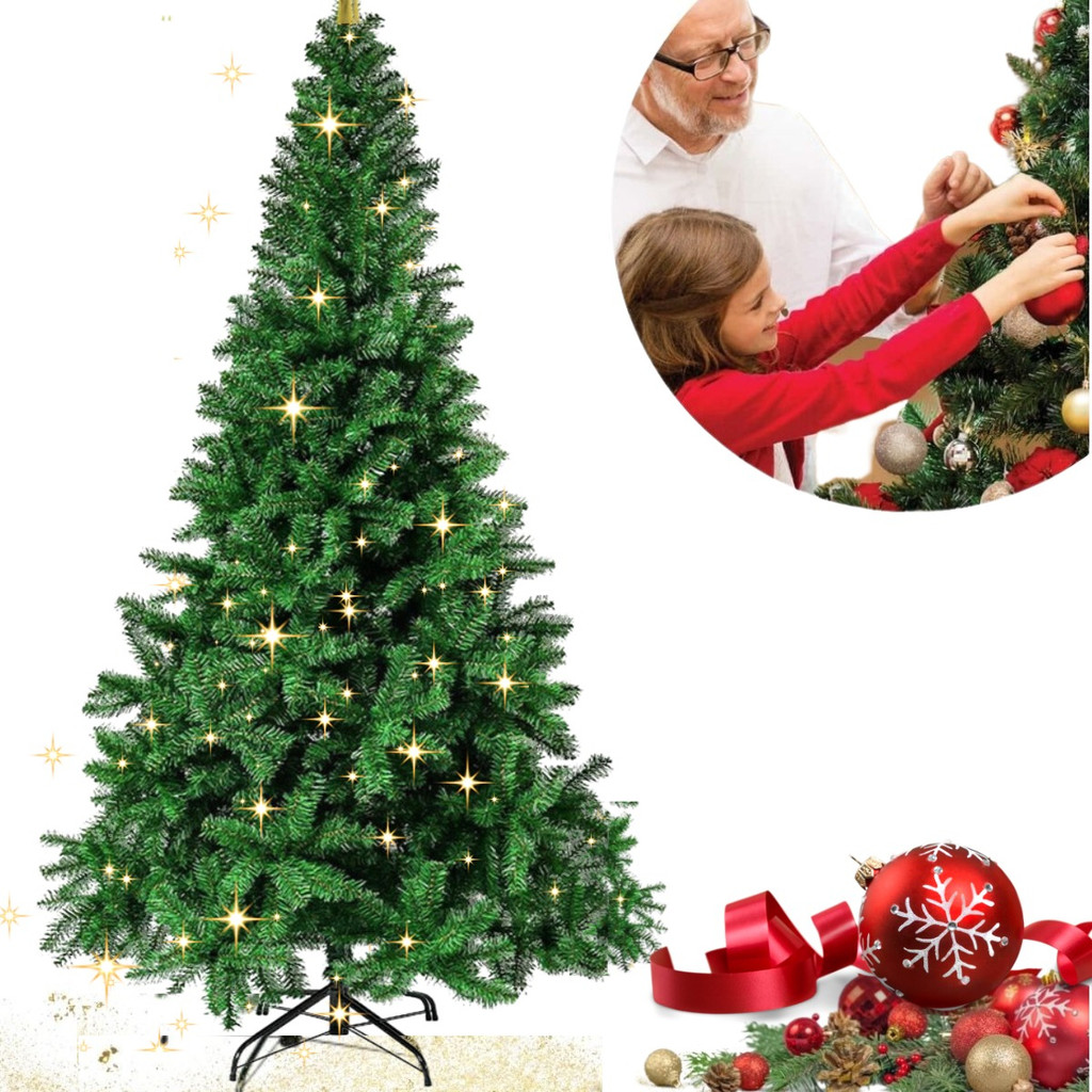 Arvore Natal 150cm 320 Galhos Luxo Cheia Premium Base Ferro