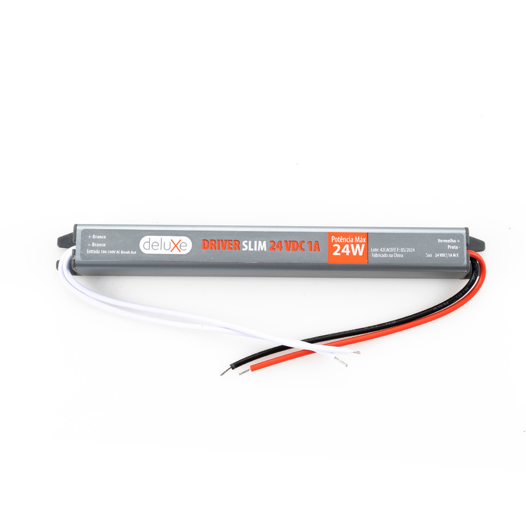 Fonte Driver Slim para fita Led 1a 24v 24w Bivolt Deluxe | Shopee Brasil