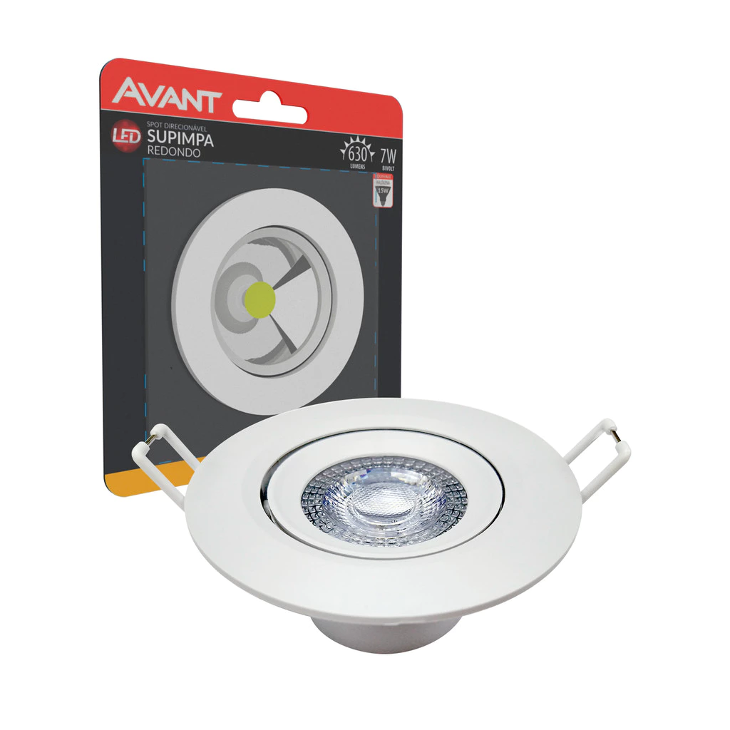 Spot Led Authentic Emb. Redondo 7w 3000k 11.8cm BF Avant