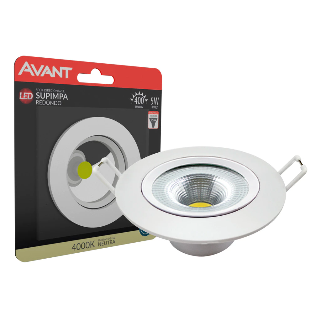 Spot Led Authentic Emb. Redondo 5w 4000k 9cm BF Avant