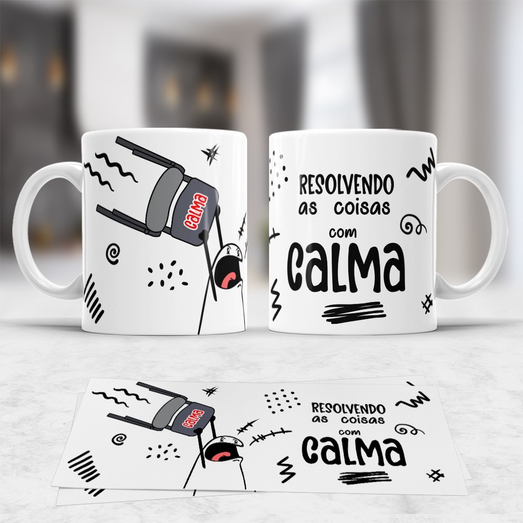 Caneca Engraçada Flork Cadeirada Resolvendo As Coisas Com Calma | Shopee Brasil