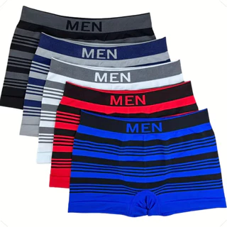 Kit 5 Cueca Boxer Masculina Sem Costura Microfibra Premium