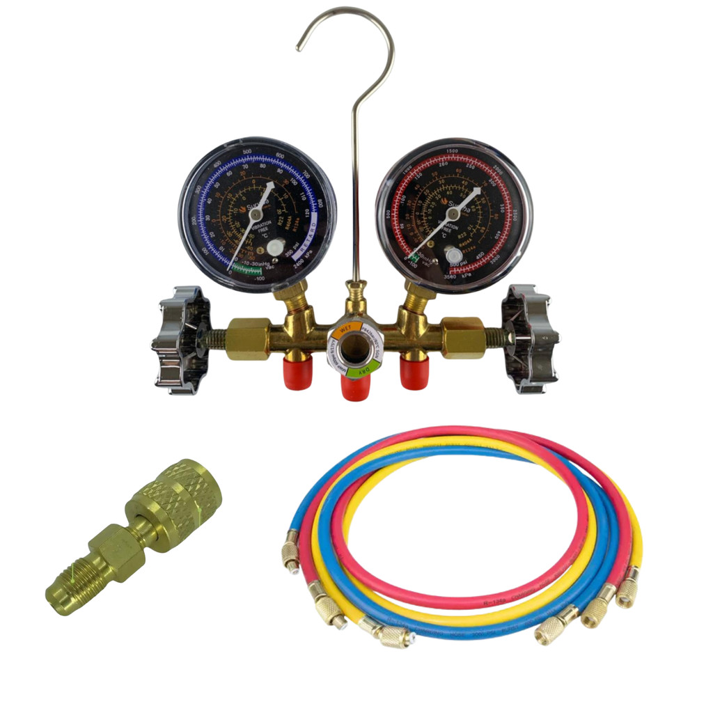 Manifold Ar Condicionado Gás R404/R134 Brinde Adaptador Gás R410a ...