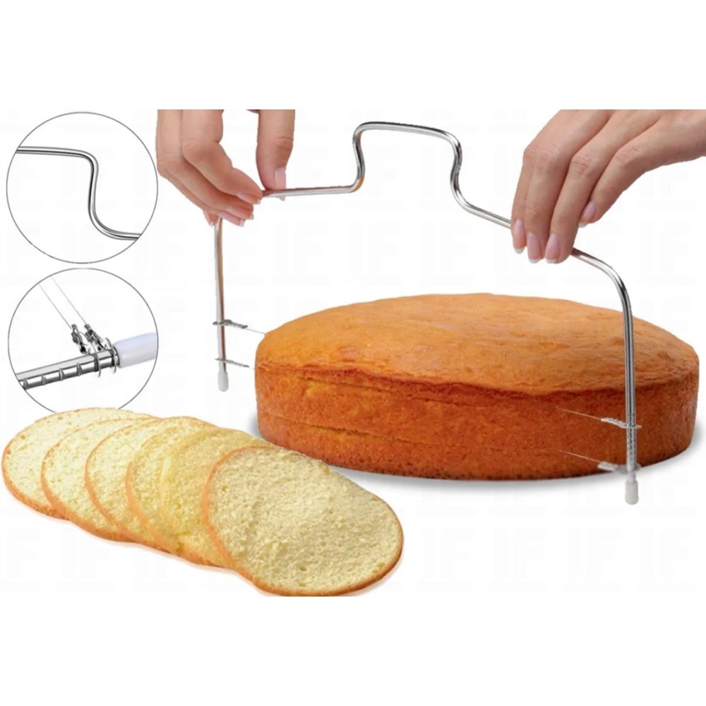 Nivelador Cortador Fatiador De Bolo Ajustável 2 Linhas Inox 