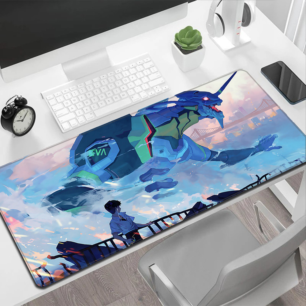 E-Evangelion Kawaii Mouse Pad Tapete De Borracha Mause Gaming Pc