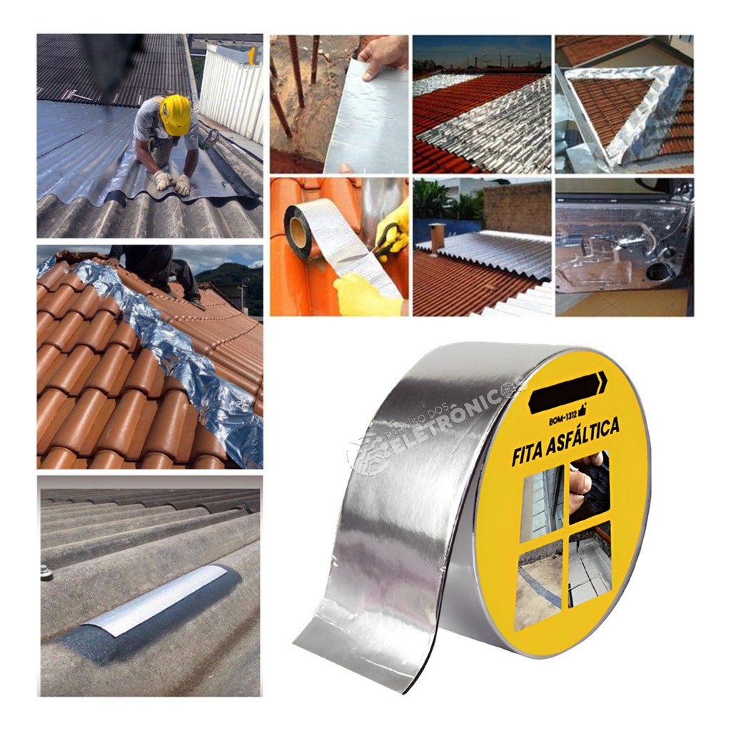Fita Asfáltica Adesiva Veda Telhados E Elimina Goteiras 5mts | Shopee ...