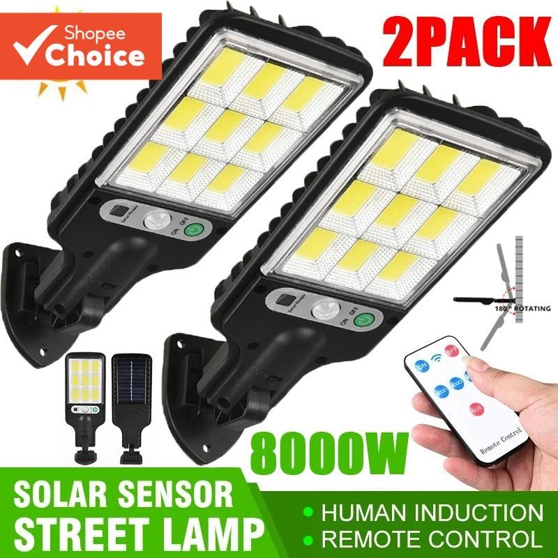 Luz LED Solar-Lâmpada De Rua Para Jardim Externo De 9000 W Com Sensor De Movimento , Controle Remoto , Design À Prova D'