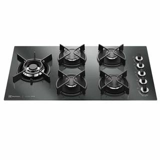 Cooktop a Gás Electrolux Home Pro em Vidro com 05 Bocas Preto - KE5HP em Oferta na Shopee