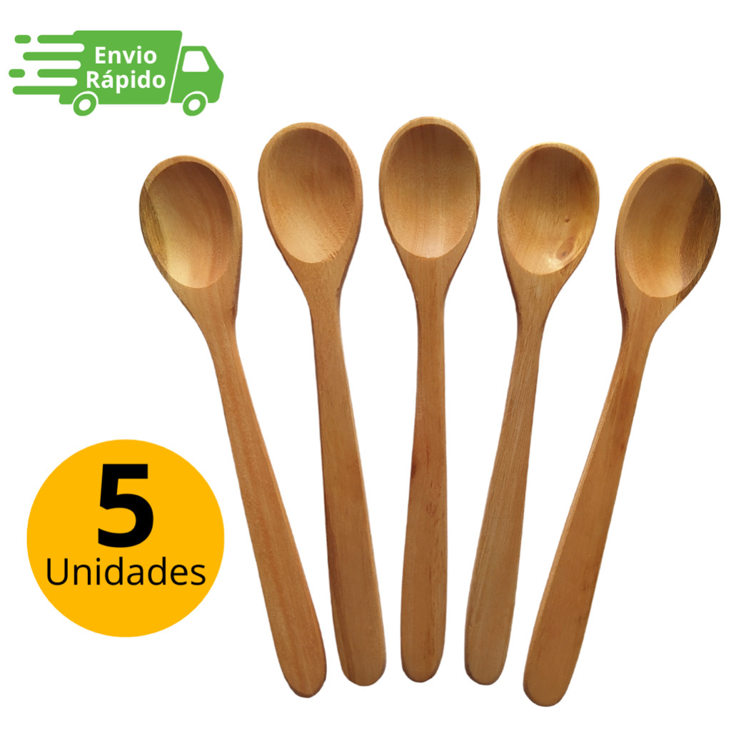 Kit Colher De Sopa Feita De Madeira Cozinha Tramontina Resistente 5 ...