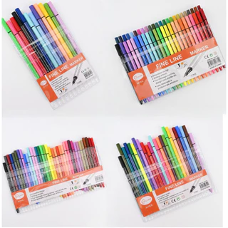 Kit com 12/24/36/48 canetas Fine Line Ponta Fina FINELINER 0,4MM marisa em Oferta na Shopee