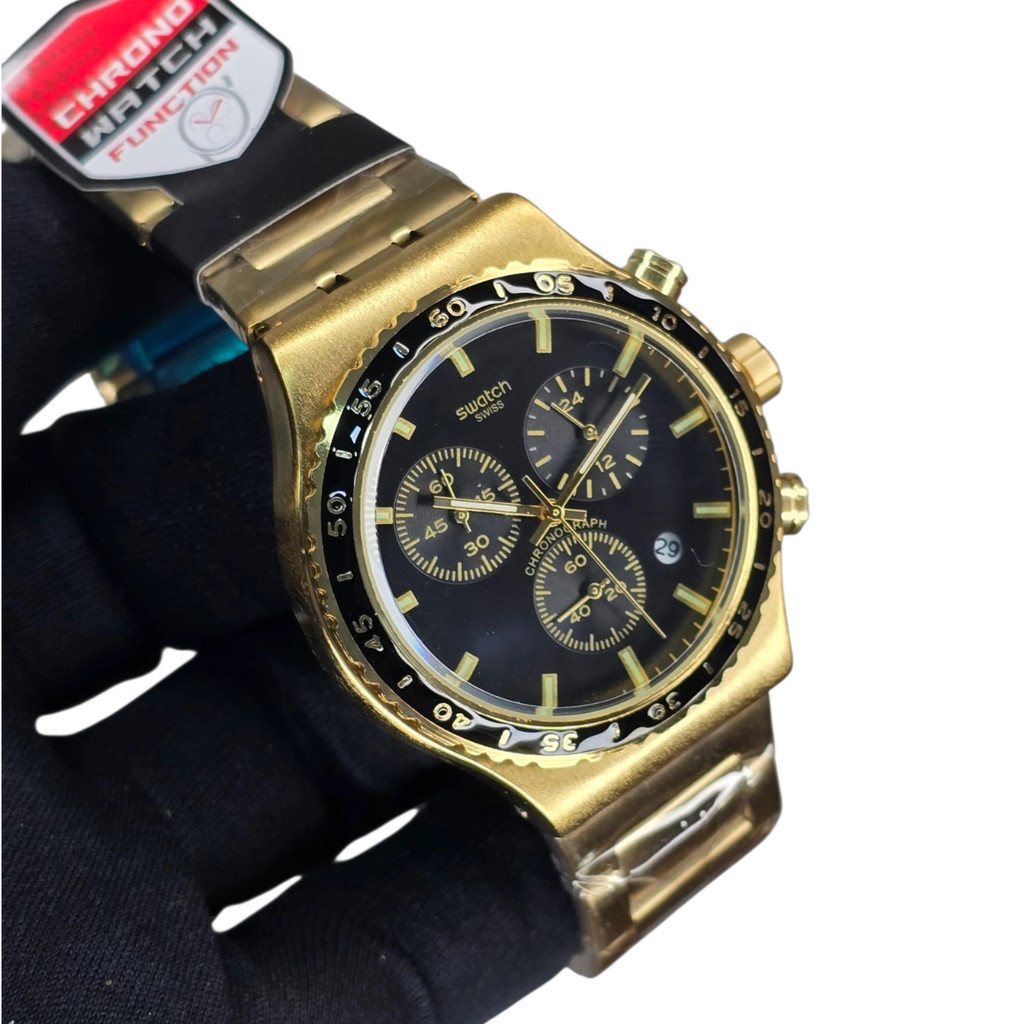 Relógio De Pulso Swatch Cara Preta Coleção De Férias Yvg418g