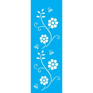 Stencil Opa 10 x 30 cm - Flores Princesas III - 966 em Oferta na Shopee