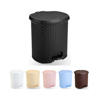 Lixeira Rattan Com Pedal 6 Litros Cozinha Banheiro Lavabo
