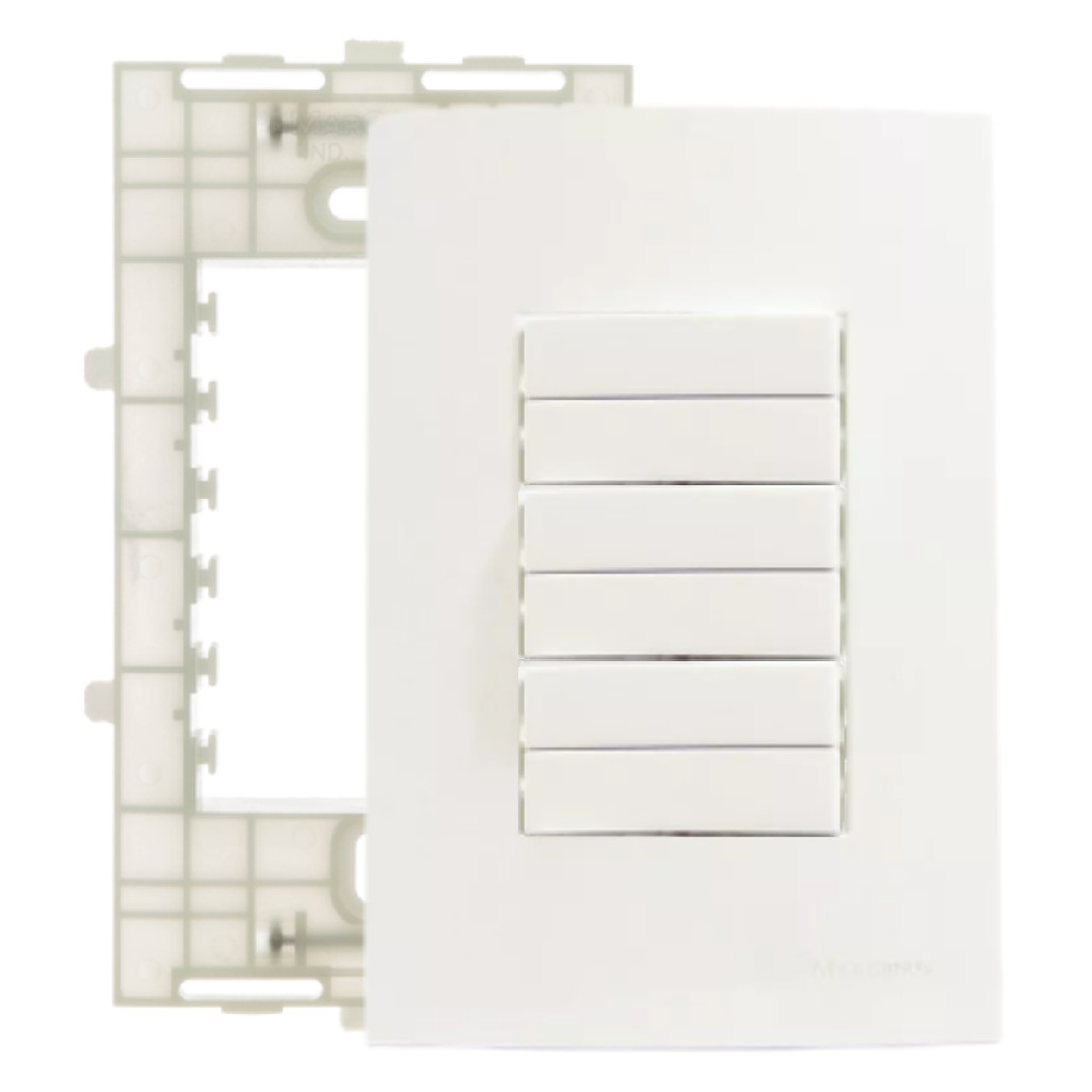 Interruptor 6 Teclas Simples Conjunto 4x2 Sleek Margirius
