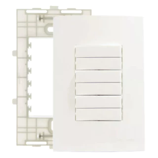 Interruptor 6 Teclas Simples Conjunto 4x2 Sleek Margirius
