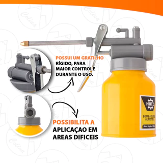 Almotolia Bomba Óleo Ferro e Plástico Para Lubrificar Engraxar Mecânico Bicicleta 16CM X 6,4CM 250ml