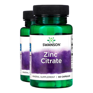 Kit 2x Citrato de Zinco 30 mg Swanson 60 Capsulas Importado/Made in Usa