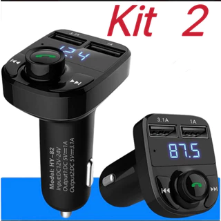 Kit 2 Carregador de Carro Transmissor FM Bluetooth Rádio Mp3 para Carro em Oferta na Shopee