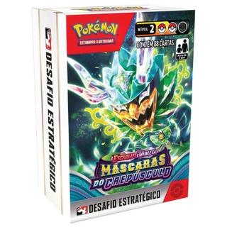 BOX POKÉMON KIT PRÉ RELEASE DESAFIO ESTRATÉGICO MÁSCARAS DO CREPÚSCULO EV6 NV2 88 CARTAS TCG COPAG