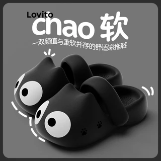 Lovito Chinelo interno antiderrapante de gatinho fofo desenho animado para mulheres LFA43286