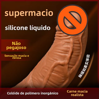SP-51-52 Pênis realista para fêmea, Eggless Sex Toys, Cor de carne, Espessado e alongado, TPE Dildos, Eggless, Pênis