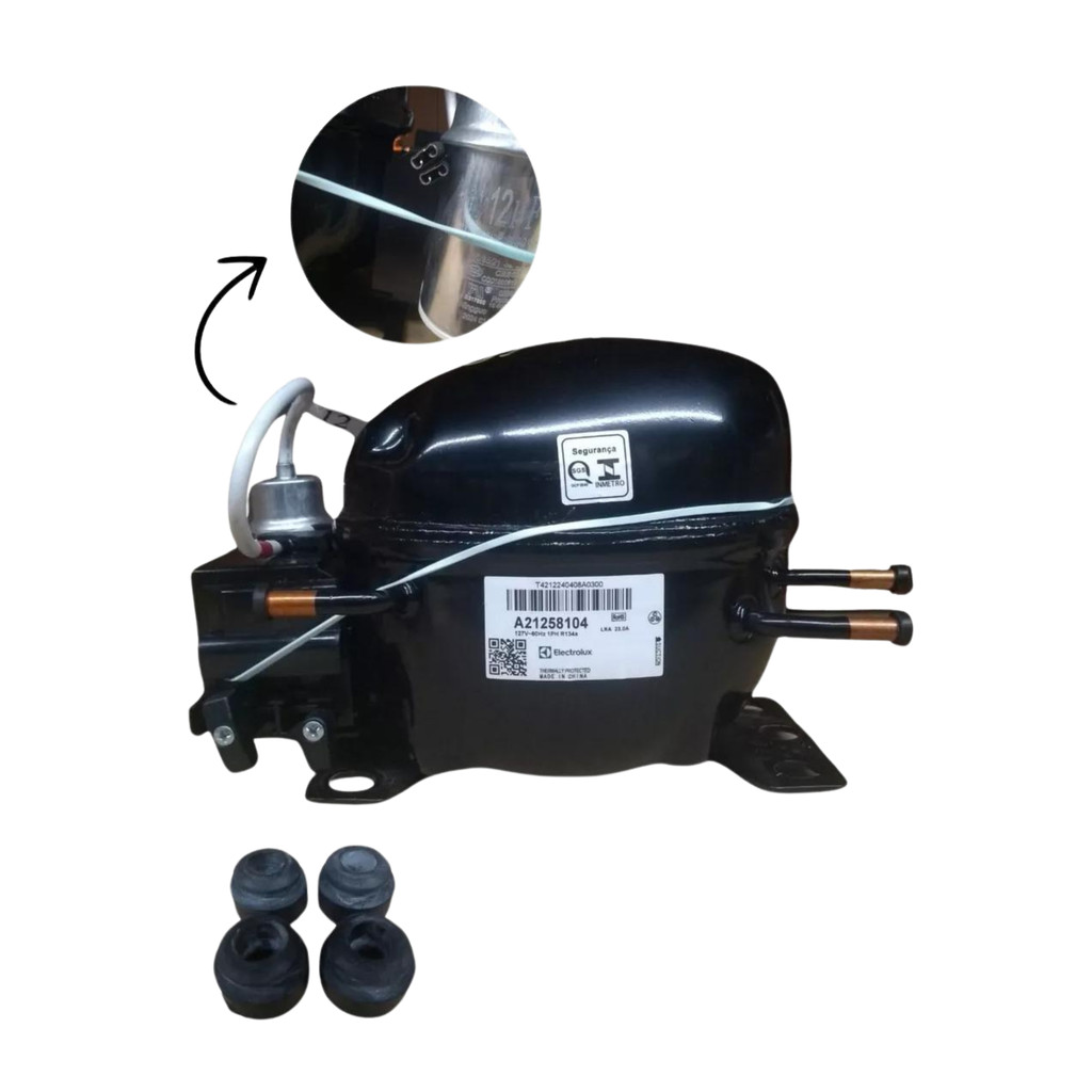COMPRESSOR 1/5 HP 110V R134 EL60H - 60HZ - ORIGINAL ELECTROLUX