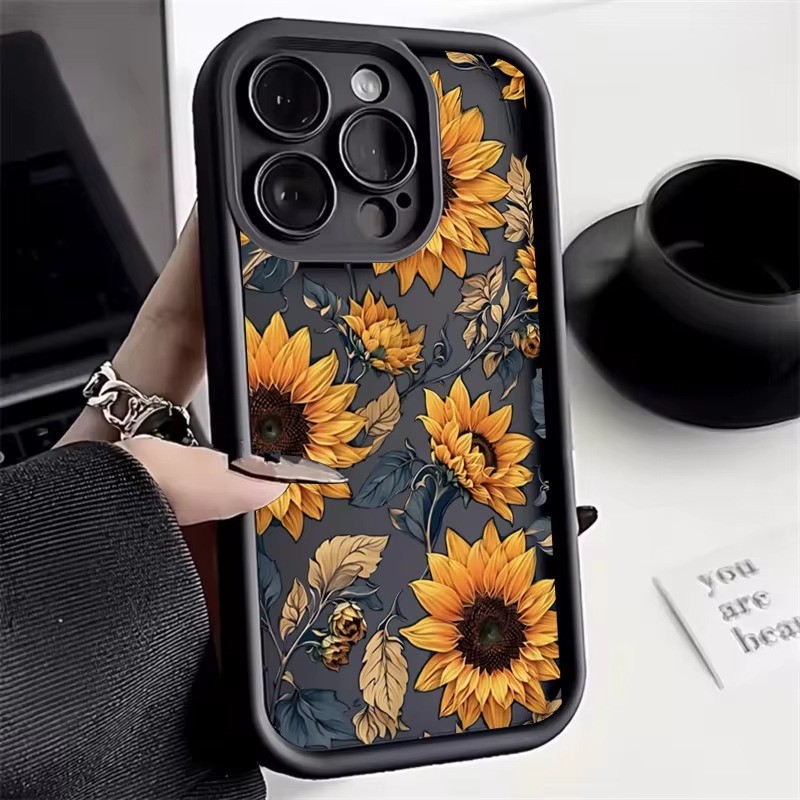 Capa Para Telefone Xiaomi Poco X6 Pro 5G Mi 13T 14 Linda Girassóis M6 F6 C65 F3 X3 F5 X5 12T 13 12 13 12 11 Lite 5G NE Macia À Prova De Choque